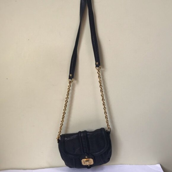 Juicy Couture Y2K Mini Chain Strap Leather Bag WOC Gold Tone hardware Turn Lock - Picture 2 of 16